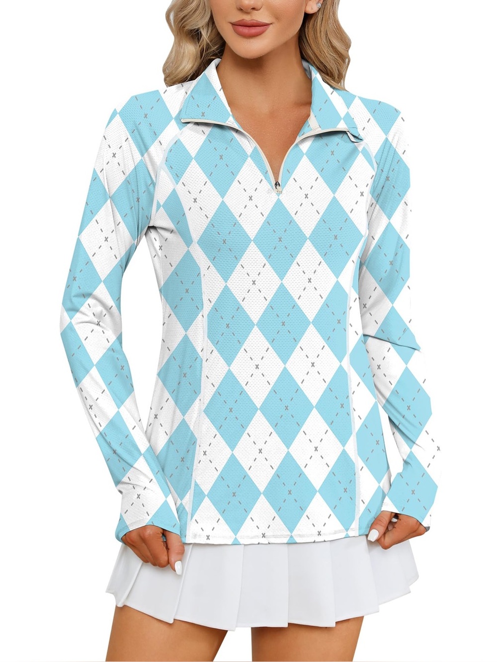 NWOT Lomon Argyle Quarter Zip
